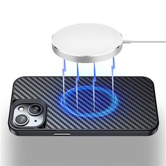 For iPhone 14 Plus Shockproof Phone Case Kevlar Fiber TPU Magnetic Anti-scratch Back Cover - TechGearPal