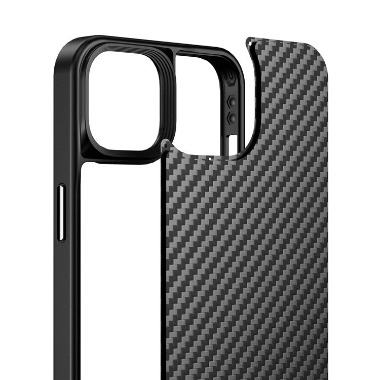 For iPhone 14 Plus Shockproof Phone Case Kevlar Fiber TPU Magnetic Anti-scratch Back Cover - TechGearPal