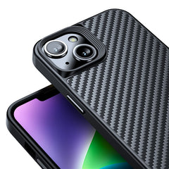For iPhone 14 Plus Shockproof Phone Case Kevlar Fiber TPU Magnetic Anti-scratch Back Cover - TechGearPal