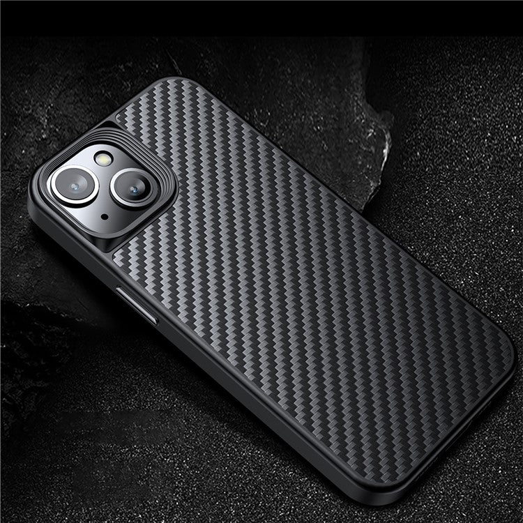 For iPhone 14 Plus Shockproof Phone Case Kevlar Fiber TPU Magnetic Anti-scratch Back Cover - TechGearPal