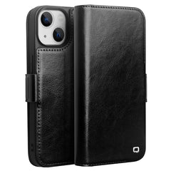 QIALINO For iPhone 14 Plus Genuine Cow Leather Case Stand Folio Wallet Phone Cove - TechGearPal