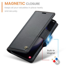 For Samsung Galaxy S23+ Leather Case CASEME 023 RFID Blocking 3 Card Slot Mobile Cover
