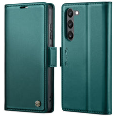 For Samsung Galaxy S23+ Leather Case CASEME 023 RFID Blocking 3 Card Slot Mobile Cover