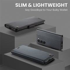 For Samsung Galaxy S23 Leather Case CASEME 023 RFID Blocking 3 Card Slot Mobile Cover