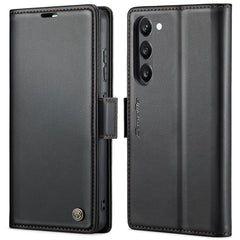 For Samsung Galaxy S23 Leather Case CASEME 023 RFID Blocking 3 Card Slot Mobile Cover