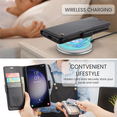 For Samsung Galaxy S23 Leather Case CASEME 023 RFID Blocking 3 Card Slot Mobile Cover