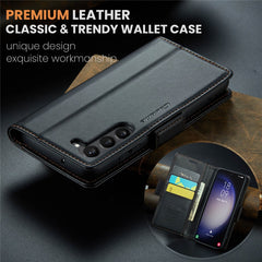 For Samsung Galaxy S23 Leather Case CASEME 023 RFID Blocking 3 Card Slot Mobile Cover