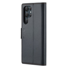 For Samsung Galaxy S22 Ultra 5G Leather Case CASEME 023 RFID Blocking 3 Card Slot Mobile Cover