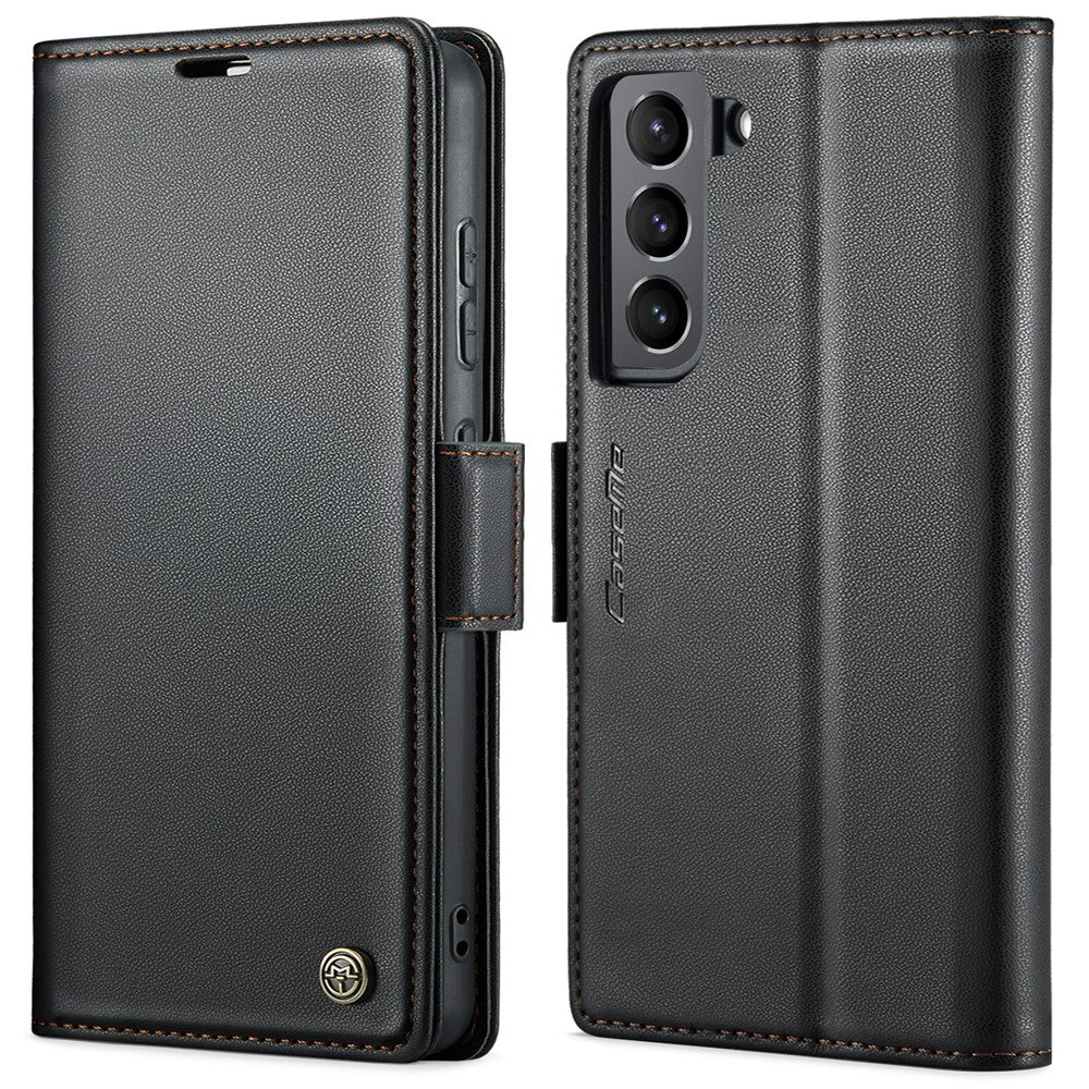 For Samsung Galaxy S22 5G Leather Case CASEME 023 RFID Blocking 3 Card Slot Mobile Cover - TechGearPal