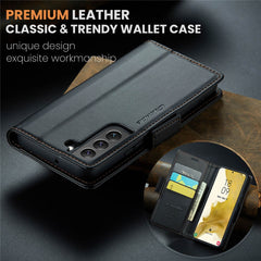 Für Samsung Galaxy S22 5G Ledertasche CASEME 023 RFID-Blockierung 3 Kartensteckplatz Mobile Cover 