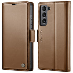 Für Samsung Galaxy S22 5G Ledertasche CASEME 023 RFID-Blockierung 3 Kartensteckplatz Mobile Cover 