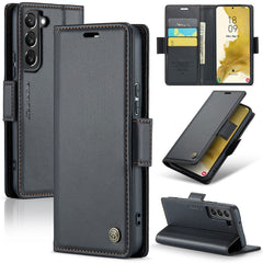 Étui en cuir CASEME 023 pour Samsung Galaxy S22+ 5G, blocage RFID, 3 emplacements pour cartes 