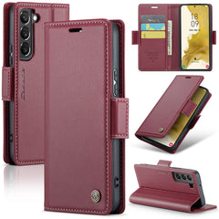 Étui en cuir CASEME 023 pour Samsung Galaxy S22+ 5G, blocage RFID, 3 emplacements pour cartes 