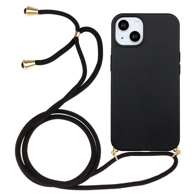 For iPhone 15 Eco Friendly Phone Case Compostable Wheat Straw+TPU Shock Absorbing Cover with Lanyard - TechGearPal