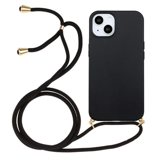 For iPhone 15 Eco Friendly Phone Case Compostable Wheat Straw+TPU Shock Absorbing Cover with Lanyard - TechGearPal