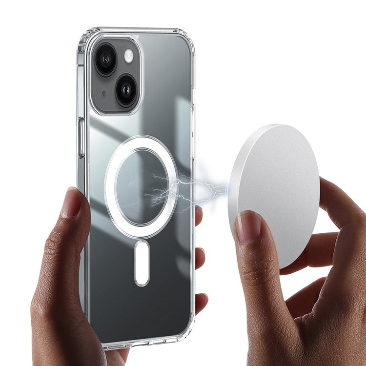 Clear Phone Case for iPhone 15 , Magnetic Ring Acrylic+TPU Phone Shell Cover Compatible with MagSafe - TechGearPal