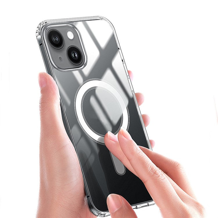 Clear Phone Case for iPhone 15 , Magnetic Ring Acrylic+TPU Phone Shell Cover Compatible with MagSafe - TechGearPal