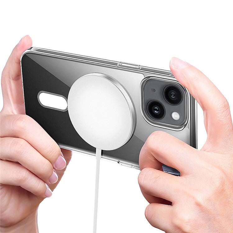 Clear Phone Case for iPhone 15 , Magnetic Ring Acrylic+TPU Phone Shell Cover Compatible with MagSafe - TechGearPal