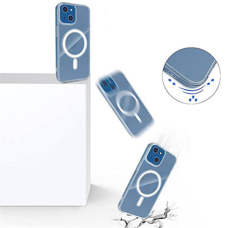 Clear Phone Case for iPhone 15 , Magnetic Ring Acrylic+TPU Phone Shell Cover Compatible with MagSafe - TechGearPal