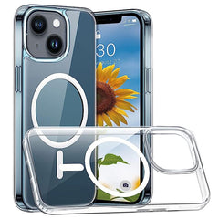 Clear Phone Case for iPhone 15 , Magnetic Ring Acrylic+TPU Phone Shell Cover Compatible with MagSafe - TechGearPal