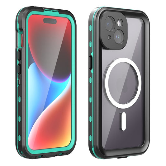 SHELLBOX Dot+ Series Compatible with MagSafe Phone Case for iPhone 15 IP68 Waterproof PC+TPU Clear Phone Cover - TechGearPal