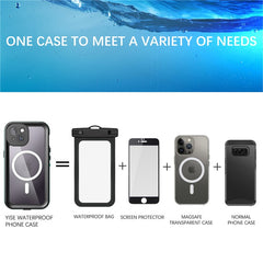 SHELLBOX Dot+ Series Compatible with MagSafe Phone Case for iPhone 15 IP68 Waterproof PC+TPU Clear Phone Cover - TechGearPal