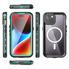 SHELLBOX Dot+ Series Compatible with MagSafe Phone Case for iPhone 15 IP68 Waterproof PC+TPU Clear Phone Cover - TechGearPal