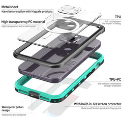 SHELLBOX Dot+ Series Compatible with MagSafe Phone Case for iPhone 15 IP68 Waterproof PC+TPU Clear Phone Cover - TechGearPal