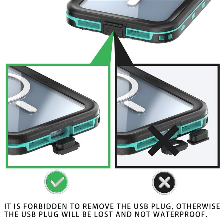 SHELLBOX Dot+ Series Compatible with MagSafe Phone Case for iPhone 15 IP68 Waterproof PC+TPU Clear Phone Cover - TechGearPal