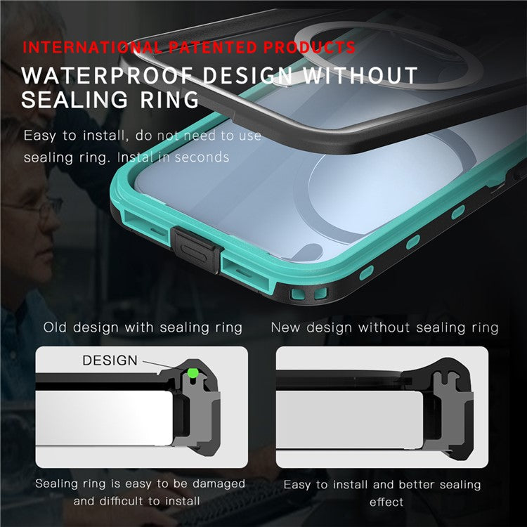 SHELLBOX Dot+ Series Compatible with MagSafe Phone Case for iPhone 15 IP68 Waterproof PC+TPU Clear Phone Cover - TechGearPal
