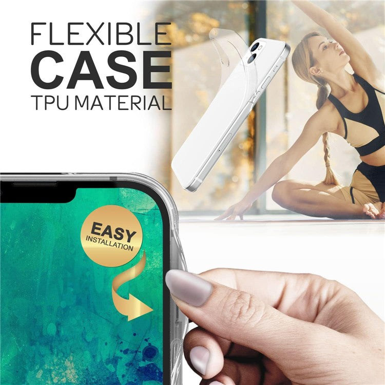 Anti-fingerprint Transparent TPU Case for iPhone 15 , Anti-scratch Protective Phone Cover - TechGearPal