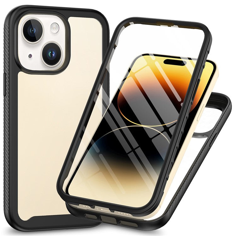 For iPhone 15 Full Protection Phone Case 3-in-1 Anti-Drop TPU+PC Cover with PET Screen Protector - TechGearPal