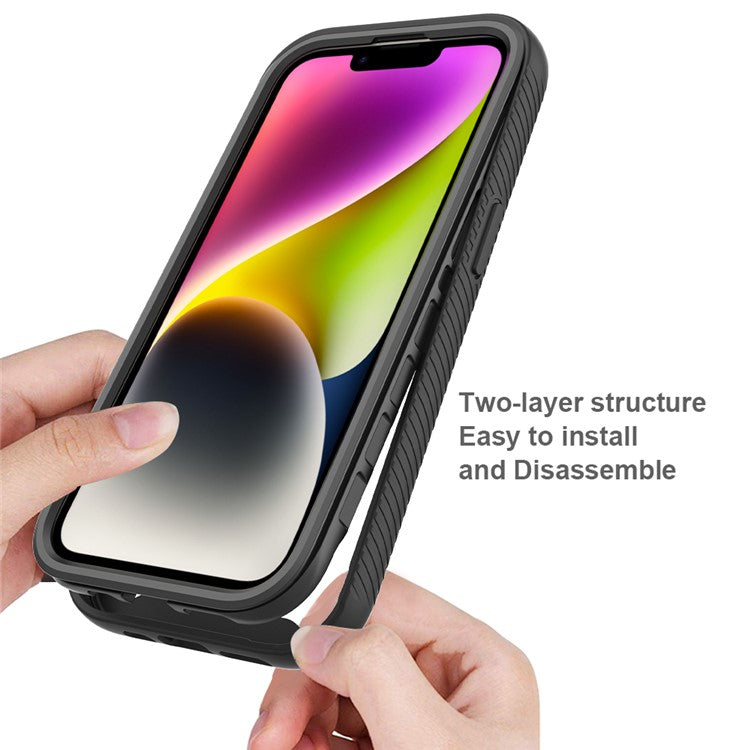 For iPhone 15 Full Protection Phone Case 3-in-1 Anti-Drop TPU+PC Cover with PET Screen Protector - TechGearPal