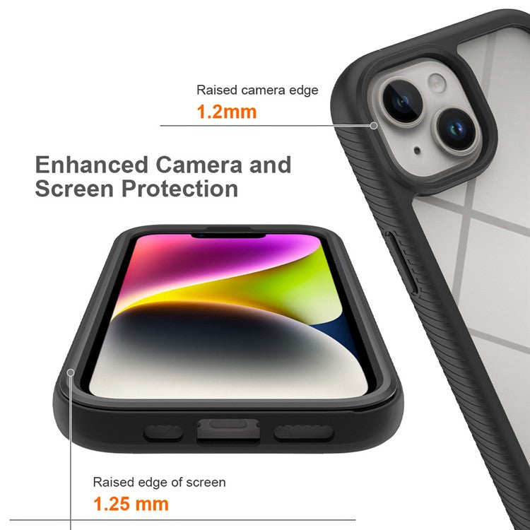 For iPhone 15 Full Protection Phone Case 3-in-1 Anti-Drop TPU+PC Cover with PET Screen Protector - TechGearPal