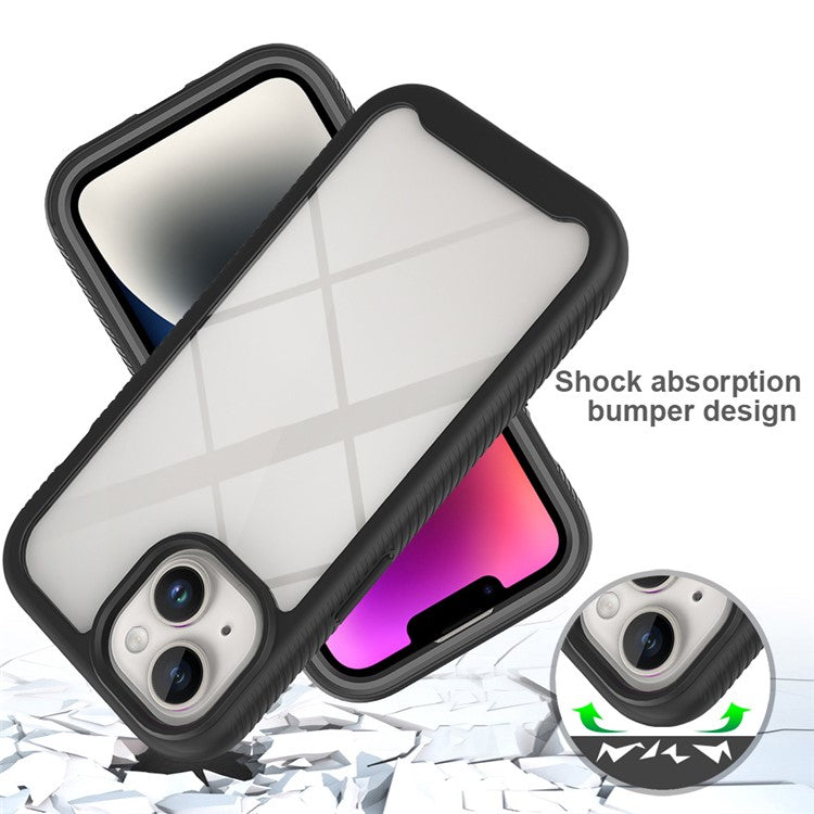 For iPhone 15 Full Protection Phone Case 3-in-1 Anti-Drop TPU+PC Cover with PET Screen Protector - TechGearPal