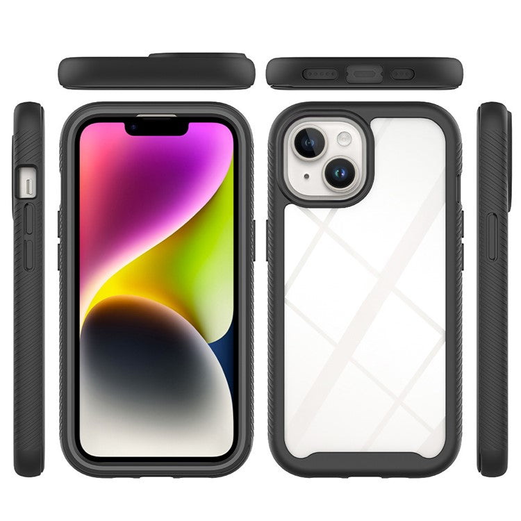 For iPhone 15 Full Protection Phone Case 3-in-1 Anti-Drop TPU+PC Cover with PET Screen Protector - TechGearPal