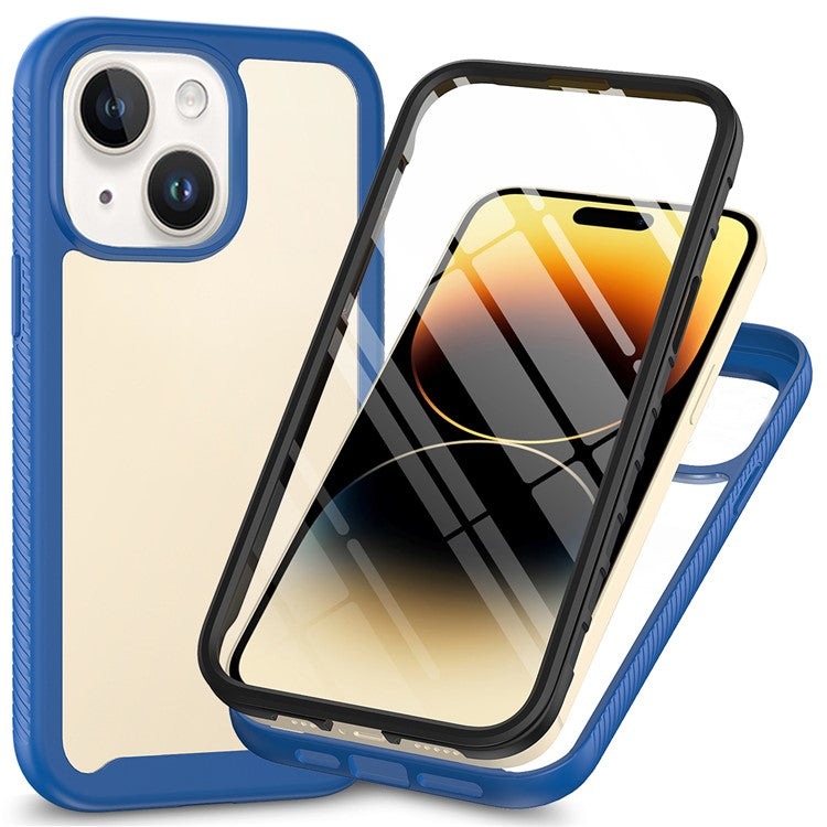 For iPhone 15 Full Protection Phone Case 3-in-1 Anti-Drop TPU+PC Cover with PET Screen Protector - TechGearPal