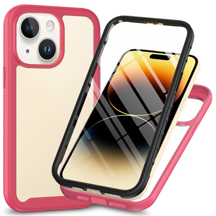 For iPhone 15 Full Protection Phone Case 3-in-1 Anti-Drop TPU+PC Cover with PET Screen Protector - TechGearPal