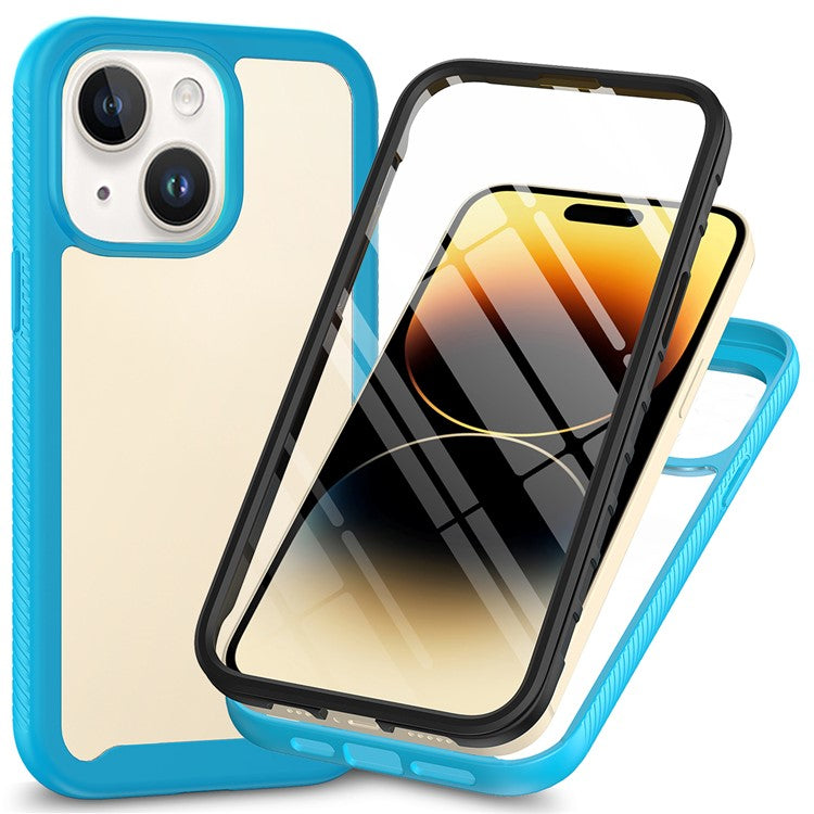 For iPhone 15 Full Protection Phone Case 3-in-1 Anti-Drop TPU+PC Cover with PET Screen Protector - TechGearPal