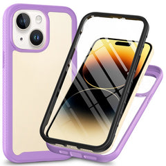 For iPhone 15 Full Protection Phone Case 3-in-1 Anti-Drop TPU+PC Cover with PET Screen Protector - TechGearPal