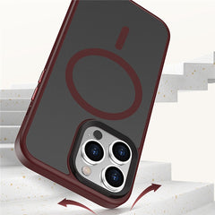 Magnetic Case for iPhone 15 Pro Compatible with MagSafe Skin-touch PC+TPU Matte Phone Cover - TechGearPal
