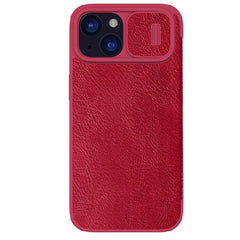 NILLKIN Qin Pro Series for iPhone 15 Plus Slide Camera Lid PU Leather Phone Case Protective Cover with Card Slo - TechGearPal