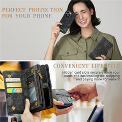 For iPhone 15 Pro Phone Cases CASEME Leather Cover with Detachable Wallet and Stra - TechGearPal