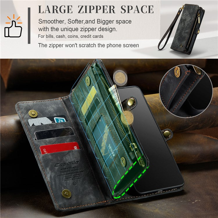 For iPhone 15 Pro Phone Cases CASEME Leather Cover with Detachable Wallet and Stra - TechGearPal
