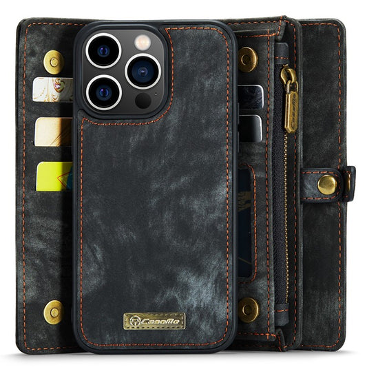 For iPhone 15 Pro Phone Cases CASEME Leather Cover with Detachable Wallet and Stra - TechGearPal