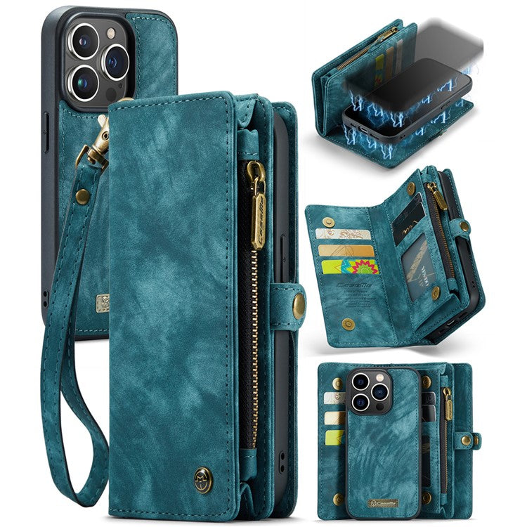For iPhone 15 Pro Phone Cases CASEME Leather Cover with Detachable Wallet and Stra - TechGearPal