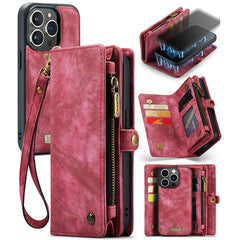 For iPhone 15 Pro Phone Cases CASEME Leather Cover with Detachable Wallet and Stra - TechGearPal