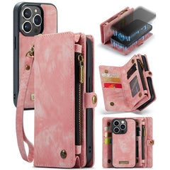 For iPhone 15 Pro Phone Cases CASEME Leather Cover with Detachable Wallet and Stra - TechGearPal