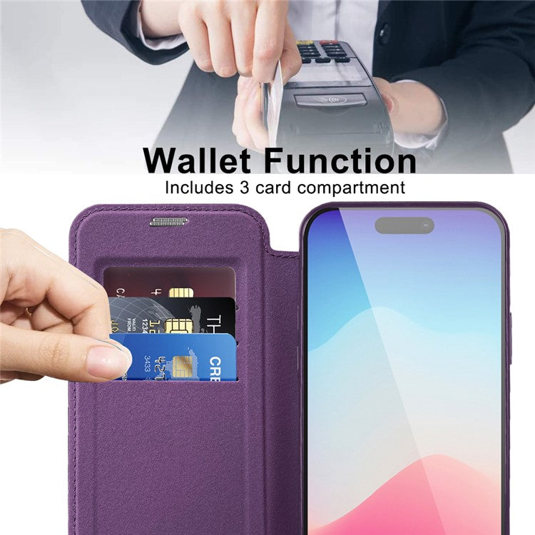 For iPhone 15 Pro Max Card Holder Phone Case RFID Blocking Electroplating Leather Cover Compatible with MagSafe - TechGearPal