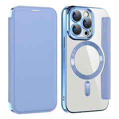 For iPhone 15 Pro Max Card Holder Phone Case RFID Blocking Electroplating Leather Cover Compatible with MagSafe - TechGearPal